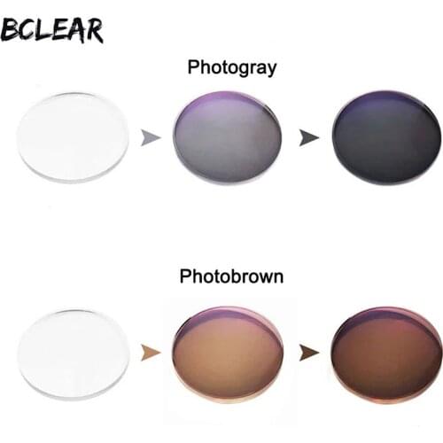BCLEAR 1.56 Transition Photochromic Glasses Optical Lenses Myopia Presbyopia Sunglasses Single Vision Lens Gray Brown Chameleon