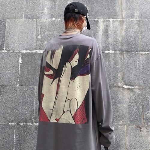 High Street Diablo Department hip-hop made old cartoon cartoon long sleeve T-shirt male