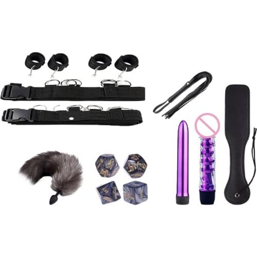 Adult Under Bed Game Set Womens Mens Comfortable BDSM Bondage Training Romance Cosplay Sexx Toy Vibrator Anal Plug Tail