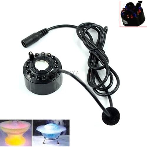 Colorful Ultrasonic Mist Maker 12 LED Atomizer Air Humidifier Fogger Water Fountain Pond Air Conditioning Humidifier