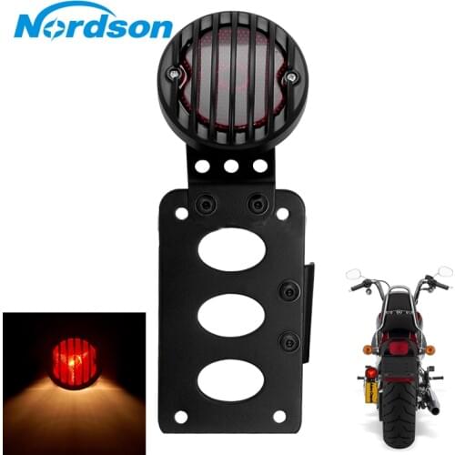 Nordson Motorcycle Bracket Taillight Side Mount Tail Light Brake For Harley Cruiser Bobber Chopper Street Standard Dirt Bike
