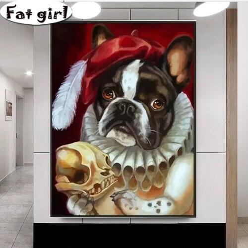 Modern Abstract Art 5D Diamond Painting Animal Puppy Full Square Round Drill Cross Stitch Mosaic Embroidery Handmade Home Decor