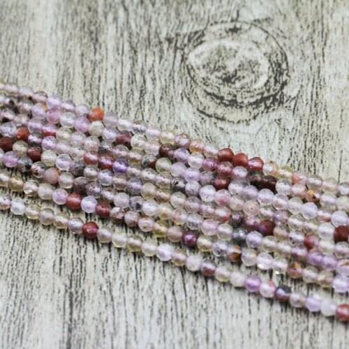 Natural High Quality Round Faceted Aurora Stone Beads Super Seven Crystal Purple Beads For Jewelry Making DIY Bracelet Necklace