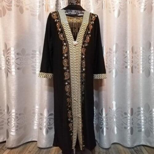 New Women Abaya Islam Robe Arab Clothes Luxurious Turkish Indian Kaftan Islamic Prayer Dress Muslim Dresses With Hijab Plus Size