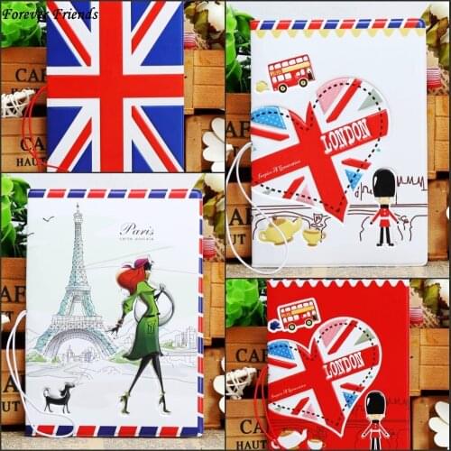 Love travel Passport Cover ID Credit Card Bag 3D Design PVC Leather Business Card Holder Passport Holder 14*9.6CM