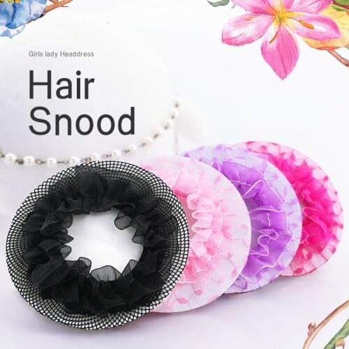 Wholesale Girls Women Crotchet Hair Net Ballerina Black Pink Hair Accessories Ballet Dance Skating Snoods Hairnet Bun Cover