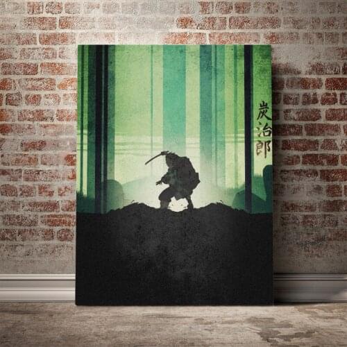 Demon Slayer Tanjiro Manga poster Poster Framed Wooden Frame Canvas Wall Art Decoration prints for room Home bedroom decor