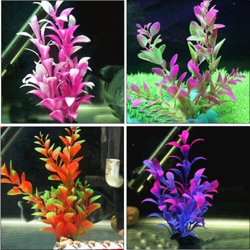 Plastic Water Plant Grass Aquarium Decorations Plants Fish Tank Grass Green Purple Underwater Ornament Decor Aquatic Accessorie