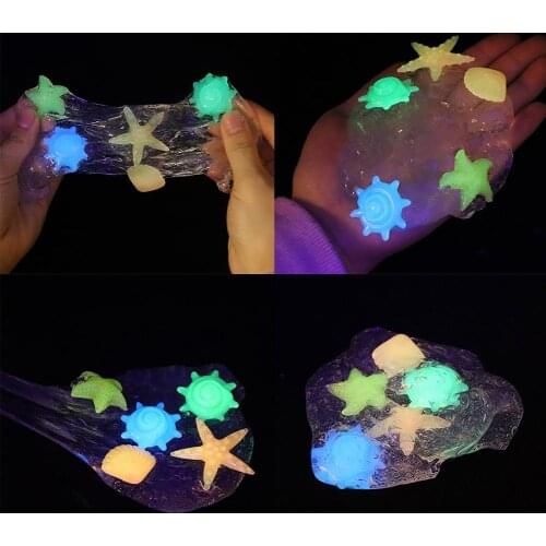 Seaweed Underwater World Glow in Dark Transparent Slime Putty Stretchy Kids Toy Hand Fidget Toy Slime Toy Antistress for Childre