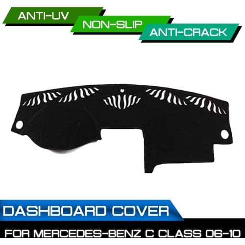 Car Dashboard Mat Anti-dirty Non-slip for Mercedes Benz C Class 2006 2007 2008-2010 Dash Cover Mat UV Protection Shade Sticker