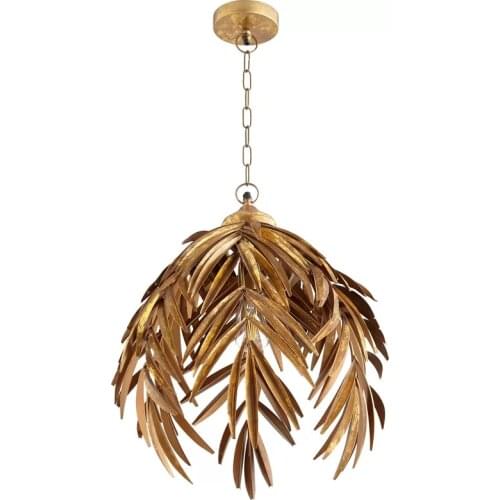 Mediterranean gold leaf chandelier bedroom lamp living room restaurant art homestay hotel creative soft decoration lamp