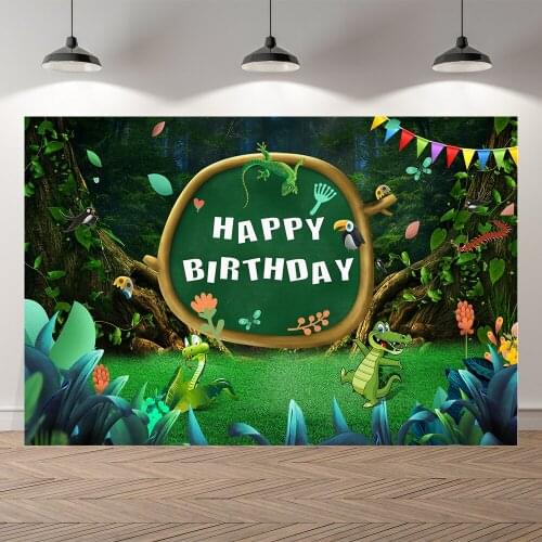 Seekpro Forest Safari Animals Dinasaur Photo Session Baby Birthday Photography Background Photographic Backdrop For Studio Shoot