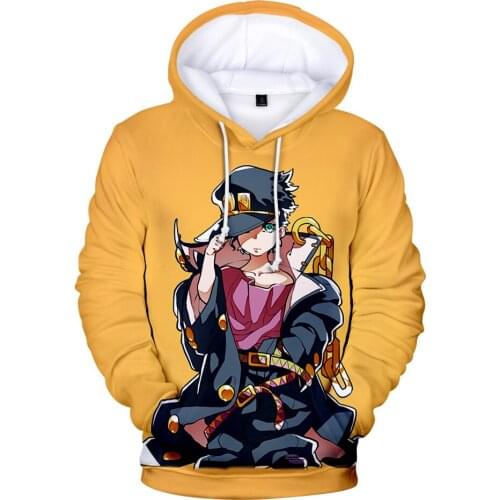 Now 3D Anime JOJOs Bizarre Adventure Hoodies Personality Men/women Hoodie JOJOLion Casual Long Sleeve Children Hip Hop Outwear