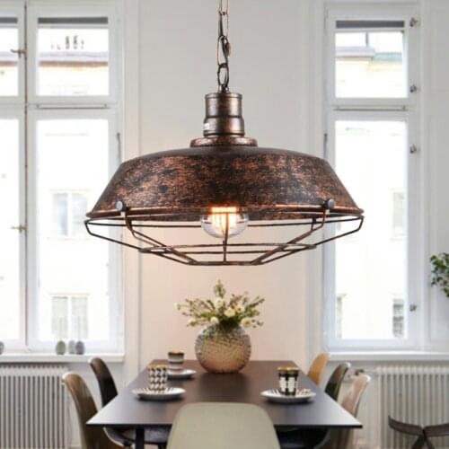 Loft Style Vintage Pendant Lamp Light Industrial Retro Iron Hanging Ceiling Lamps E27 Chandelier for Restaurant Bar Kitchen Home