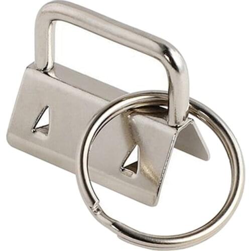 ZENTEII Metal Fabric Webbing Ribbon Lanyard Luggage Strap Hardware Key Chain Fob Wristlet Hardware with Key Ring DIY Accessories