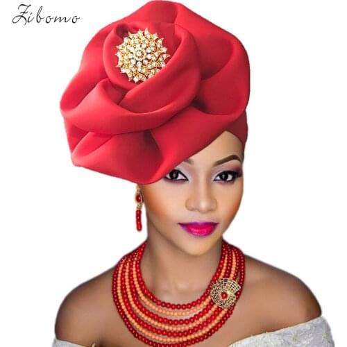 New African headtie turban cap for women Nigerian auto gele cap various colors available