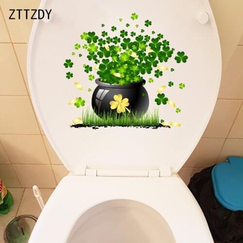ZTTZDY 25.7×24.2CM Lucky Fortune Basin Home Living Room Wall Stickers Personality Toilet WC Decor T6-0197