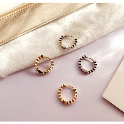 12 PCS/lot Retro Wave Ring Ear Buckle Electroplating Alloy Ears Simple and Small for Women Piercing Jewelry