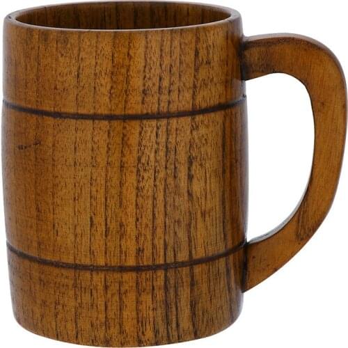1X Wooden Tea Cups Jujube Wood Mug Handmade Barrel Juice Beer Cup Durable Travel