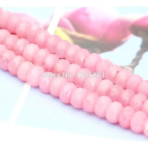 5X8mm Pink Opaque Gem Accessories Crafts Loose Beads Stone Accessory Part DIY Jewelry Making Design 15inch For Women Girls Gifts