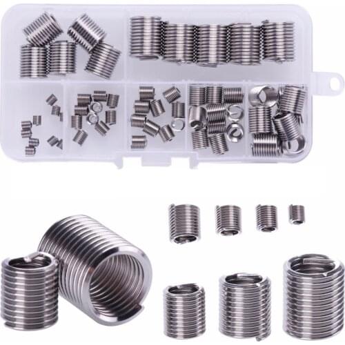 60pcs Stainless Steel Helicoil Thread Repair Insert Kit M3 M4 M5 M6 M8 M10 M12 Rivet Nut Kit Crew Sleeve Threaded Sheath Set