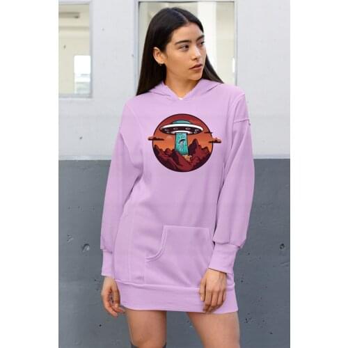 Angemiel Wear Human Spirit Attracting Ufo Pink Dress Sweatshirt Tunik