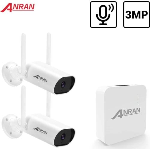ANRAN 3MP Mini CCTV Wireless System Audio Record Outdoor Waterproof P2P Wifi Security Camera Set Video Surveillance Kit APP