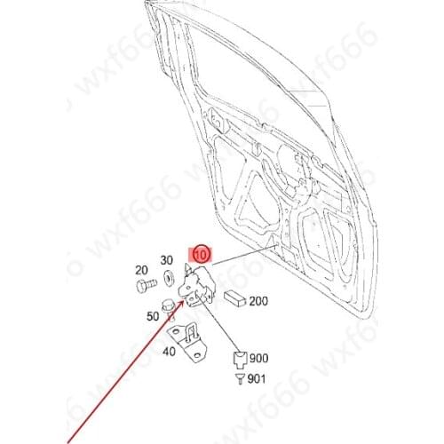 Trunk lock block Tail lock block W169mer ced es-be nzB200 A160 A180 Rear tail lock hook Rear tail lock hook Luggage lock machine