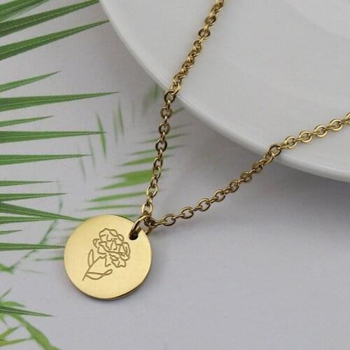 Birth Month Flower Necklace Gold Color January Snowdrop Flower For Women Gift New Fashion Ladies Necklace
