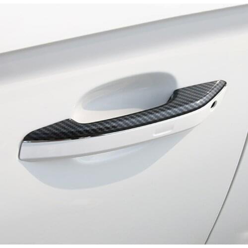 Loyalty for Audi Q5L 2018 2019 Exterior Door Side Handle Molding Trim Frame Cover ABS Carbon fiber Car Accessories Auto Styling