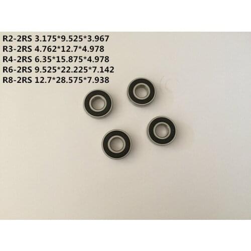 2-10pcs R2-2RS 3.175*9.525*3.967 R3-2RS 4.762*12.7*4.978 R4-2RS R6-2RS R8-2RS Inch Bearing Metal Sealed Bearing Ball Bearings