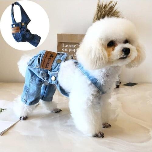 Denim Dog Clothes Jeans Pet Dogs Clothing For Small Medium Dog Costume Chihuahua Clothes For Dogs Coat Jacket Puppy Pet Jumpsuit