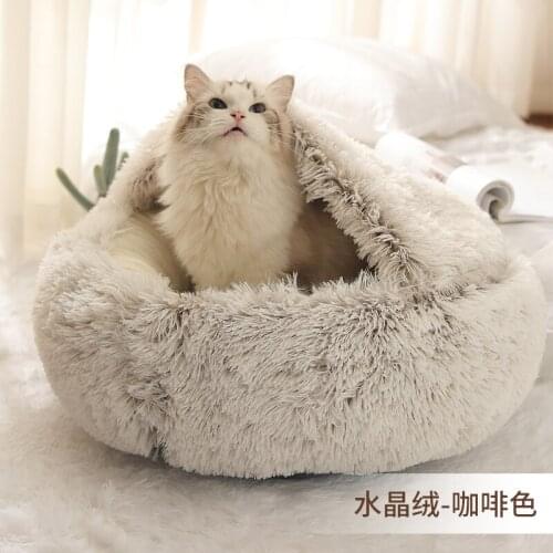Cats nest winter warm closed deep sleep nest young cat winter sleep cat bed villa four seasons cat supplies