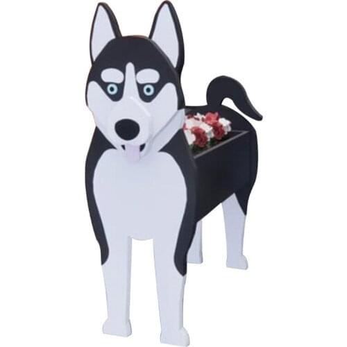 Animal Succulent Plant Pot Cute Dog Cat Shape Planter Handmade Wooden Flower Pot for Potted Plants Cactus Office Home Decor