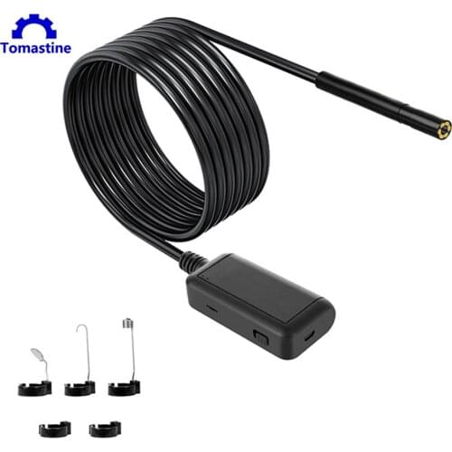 5.5mm 5M WIFI Endoscope Camera IP67 Waterproof Soft Cable Inspection Borescope IOS and Android Endoscope with Hook Side Mirror