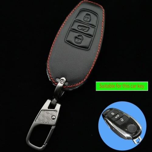 3 Buttons Leather Key Case For Volkswagen Tiguan Golf Mk7 Seat Ibiza Leon Skoda Octavia Altea Aztec Car Cover Auto Parts