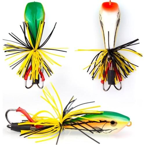Le Fish 5pcs 9g 55m Frog Lure Hard Bass Bait Snakehead Lure Topwater Simulation Ray Frog Minnow Fishing Jig Popper Floats