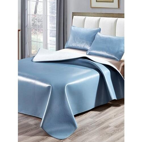 Cowhide Summer Cooling Mat For Bed Smooth Anti-mite Waterproof Mattress Protector Cover Solid Color Luxury Bedding Set Bedroom