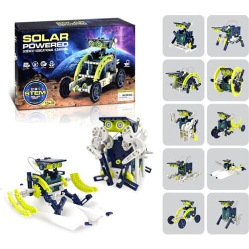 Science Kits Easy Assembly Block Solar Powered Robot Children’s DIY Building Toy