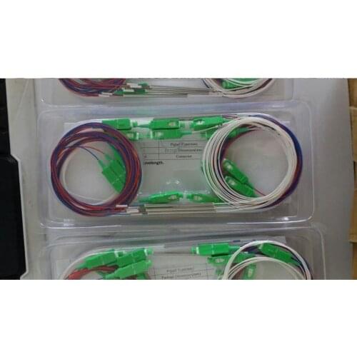 Fiber optic FBT splitter with connector SC APC 1x2 0.9mm fbt coupler 70/30 60/40 optional split ratio sc apc plc splitter