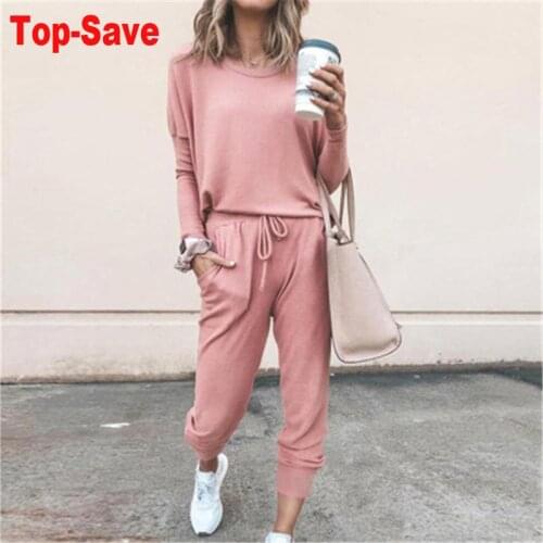 2020 Fall Winter Tracksuit Leggings Sport Suit Ladies Active Wear Fitness Clothing 2 Piece Set Women Street Loose Solid Casual
