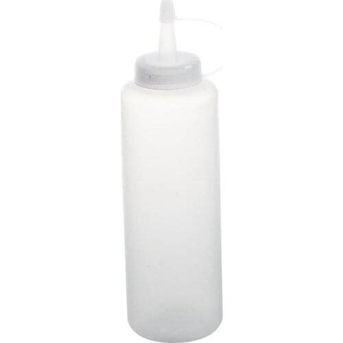 Plastic Squeeze Bottle Condiment Dispenser Ketchup Mustard Sauce Clear white 8oz