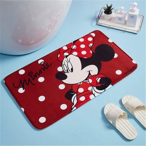 Disney Mickey Minnie Door Mat Cushion 45x75cm Bathroom Mat Kitchen Doorway Children Room Balcony Mat Bedroom Carpet