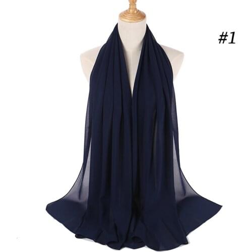 2020 New Big Size High Quality Bubble Chiffon Women Muslim Hijab Scarf Shawl Wrap Solid Plain 47 Colors 270pcs/lot