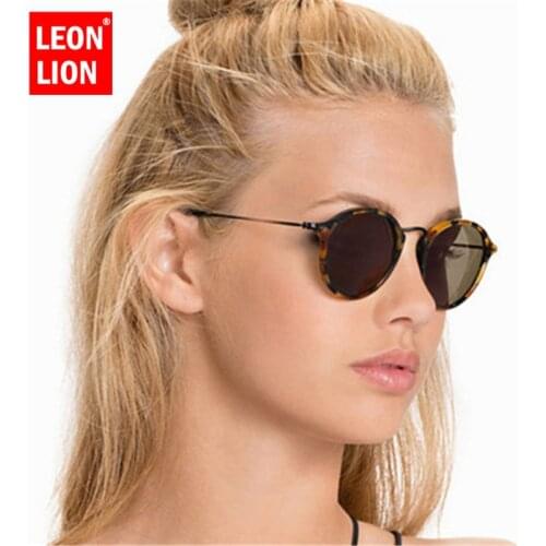LeonLion Round Sunglasses Women Sunglasses Brand Designer Luxury Vintage Sunglasses Women Mirror Oval Oculos De Sol Feminino