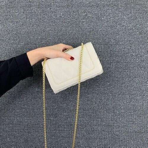 Crossbody Bags Chains Shoulder Women Fashion Summer Small Bags Street Solid Color Ladies PU Leather Handbag Black/Wine Red/Beige