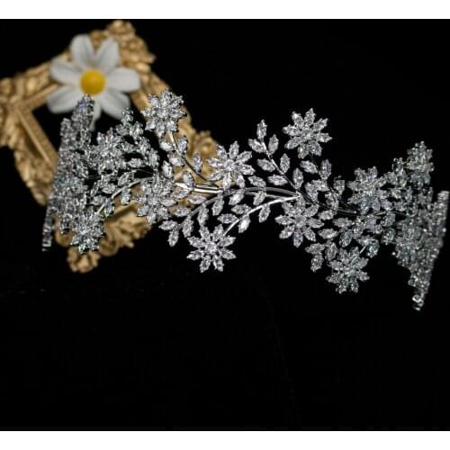 European Style Crystal Headbands Bridal Dress Accessories Cubic Zirconia Wedding Tiaras