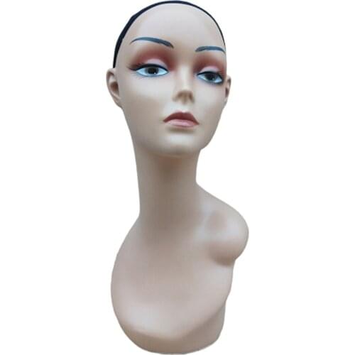 Stable Female Manikin Head Plastic Mannequin Head For Wig Hat Jewelry Dispay