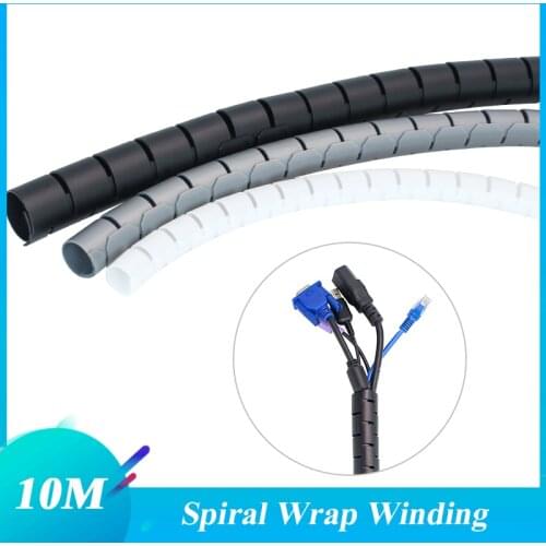 8/10/12/16/22mm 10m Line Organizer Pipe Protection Spiral Wrap Winding Cable Wire Protector Cover Tube New Spiral Wrap Sleeving