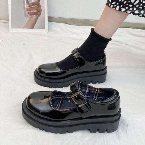 Lolita Lady Maid Uniform Performance Buckle Round Head Thick High Heel Muffin Thick Sole Single Shoe Cosplay women shoes